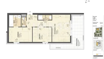 Expose KREMSER WOHNDOMIZIL3Zi- 58qm- Terrassen-Eigentum, 2Bäder, Lift, Tiefgarage, in beliebter Grünruhelage