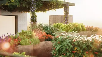 Expose Umringt von einem prachtvollen Garten! Provisionsfreie 2 Zimmer Wohnung mit Traumbalkon