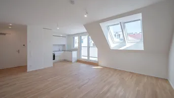 Expose ASG IV-Qualitatives Wohnen in urbaner Lage: hochwertiger 2-Zimmer Dachgeschoss-ERSTBEZUG mit BALKON! Provisionsfrei!