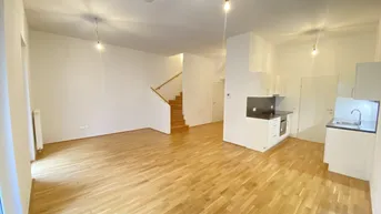 Expose DG-Maisonette mit 2 großen Terrassen nahe Straßenbahn 26 und mit S-Bahn Jedlersdorf in Gehweite! Einbauküche inkludiert - Ab August 2025