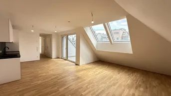 Expose Hochwertiger Erstbezug mit großer Süd-Terrasse in Hofruhelage nahe Kagraner Platz! Küche und top Ausstattung inklusive!