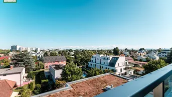 Expose Wohnung der Superlative: Atemberaubender Weitblick in Hof-Ruhelage - große Süd-Ost-Terrasse direkt beim Donauzentrum / U1 - Baurecht
