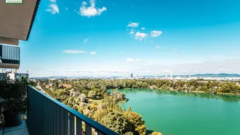 Expose Bestlage am Wasser - direkt beim Hirschstettner Badeteich mit vermutlich der besten Aussicht Wiens! Ein Balkon zum Verlieben!