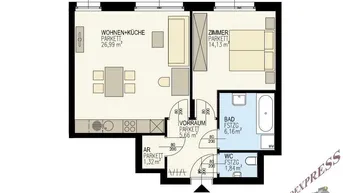 Expose 2 Zimmer Wohnung mit Garage vermietet bis 2026