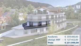 Expose Top 11 mit WBF: Exklusive 3-Zimmer-Neubauwohnung mit über 50 m² großem Panoramabalkon