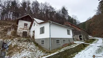 Expose Nähe Kirchschlag: 2 Häuser (Haus 1 zum Fertigstellen, Haus 2 zum Sanieren mit Stadl)