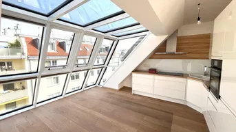 Expose Moderne Dachgeschoß-Maisonette-Wohnung in top Lage – zu kaufen in 1050 Wien