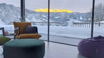 Expose Neubau Ski amadé, am Grünland mit Panoramablick auf die Alpen