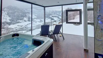 Expose Neubau Ski amadé, am Grünland mit Panoramablick auf die Alpen