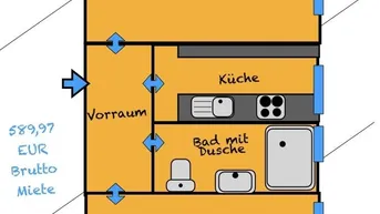 Expose Zimmer_Küche_Kabinett - Wohnung Gute Lage_zwischen2 U4-Bahn-Stationen