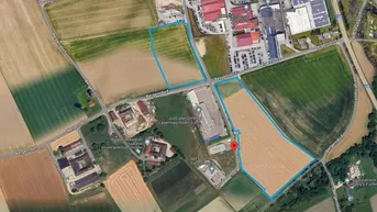 Expose Betriebsbaugrund im Gewerbepark Thalbach Thalheim bei Wels möglich.B Widmung bis zu 45.000m2 verfügbar.
