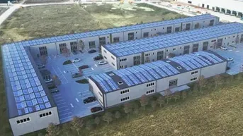 Expose 18 neu gebaute Hallen zu vermieten von 70 m² bis 212 m². Jahresanfang 26 auch WERKSTÄTTENTAUGLICH