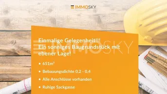 Expose Einmalige Gelegenheit!!! Ein Sonniges Baugrundstück mit ebener Lage!