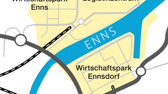 Expose Halle auf 11.000m² BB-Grund und befestigt im Hafen Enns - Ennsdorf 