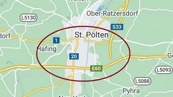 Expose St. Pölten Süd/Nähe A1 Auffahrt - Gewerbegrundstücke von ca. 1.200 m² bis ca. 4.200 m² langfristig zu mieten (Baurecht möglich)
