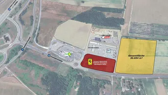 Expose A5 Abfahrt Schrick - Gewerbegrundstück 15.000 m² oder 30.694 m² zu kaufen