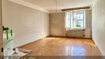 Expose Beim Vorgartenmarkt! Teilsanierte 2-Zimmer-Wohnung mit Potential