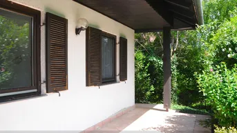 Expose Südseitige Terrasse mit grünem Sichtschutz