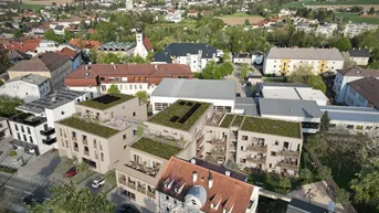 Expose Moderne 2-Zimmer Eigentumswohnung mit Balkon, großer Glasfront und Tiefgaragenstellplatz im Zentrum von Neuhofen