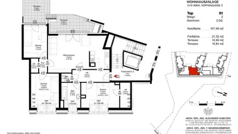 Expose 4-Zimmer im 2. DG mit Terrasse, Süd-Lage - Top 251 (AB JUNI)