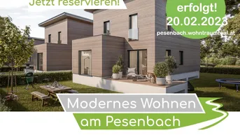 Expose NEUBAU "Modernes Wohnen am Pesenbach" - 16 Doppelhaushälften je mit Garten und Terrasse - BAUSTART ERFOLGT!