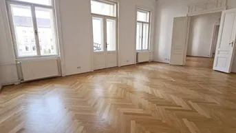 Expose TOPGEPFLEGTE 133 m2 ALTBAU, 3 Zimmer, Extraküche, 2 Loggia, Wannenbad, Parketten, 1. Liftstock, U1-Nähe, Möllwaldplatz