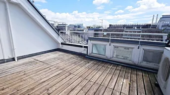 Expose ZELINKAGASSE, DACHGESCHOSS, klimatisierte 157 m2 Maisonette mit 18 m2 Terrasse, 4 Zimmer, Küche, Wintergarten, 2 Bäder, Börse-Nähe