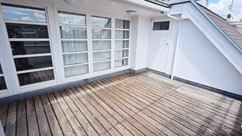 Expose BÖRSE-NÄHE, DACHGESCHOSS, klimatisierte 157 m2 Maisonette mit 18 m2 Terrasse, 4 Zimmer, Küche, Wintergarten, 2 Bäder, Zelinkagasse