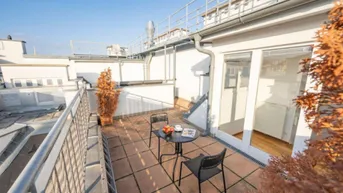 Expose DACHGESCHOSS! OPERNRING, klimatisiertes 110 m2 Dachgeschoss mit 20 m2 Terrasse, 3 Zimmer, Küche, 2 Bäder, Möblierung möglich