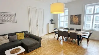 Expose OPERNRING, STAATSOPER, klimatisierte 106 m2 Altbau, 3 Zimmer, Möblierung möglich, Extraküche, 2 Bäder, 4. Liftstock