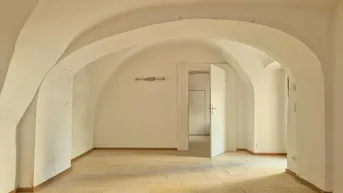 Expose Toplage nähe Promenade! Gewölbewohnung mit Terrasse, 70 m² WNFL, 2 Zimmer, Straßenbahnnähe, barrierefrei!