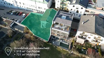 Expose Projektiertes Grundstück mit Baugenehmigung: 515 m² Grundstück (721 m² Nutzfläche) mit Baugenehmigung