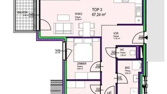 Expose Ruhige 3-Zimmerwohnung mit Terrasse am Rande von Wien! 