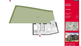Expose 2-Zimmer Gartenwohnung in Lustenau, Top W01 