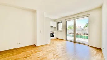 Expose ERSTBEZUG - 5 Jahre befristet - 3 Zimmer - ca. 60m² NFL - Einbauküche - großer Balkon - 1.Liftstock - Klimaaktiv Gold Standard