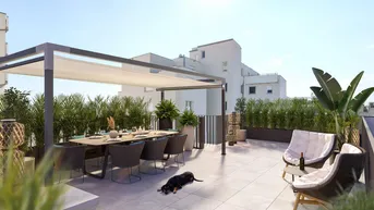 Expose Provisionsfrei - PENTHOUSE - 360° BLICK - ca. 168m² NFL - 3 bis 4 Zimmer - 2 Bäder - ca. 31m² Terrasse auf Wohnebene - Lift auf die ca. 90m² Dach-Terrasse - hochwertige Ausstattung - Neubauprojekt - Fertigstellung Q3-2025
