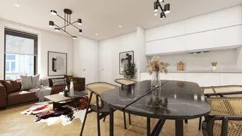 Expose STADTWOHNUNG - Erstbezug - ca. 54m² NFL - 2 Zimmer - in Sanierung - hochwertige Ausstattung - Stilaltbau