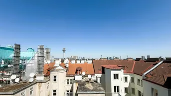 Expose STADTBLICK im Sonnwendviertel - Erstbezug nach Dachausbau - 6. Liftstock - 3 Zimmer - ca. 68m² NFL - Fußbodenheizung - Klima - zeitlose Ausstattung - ca. 8m² Balkon mit spektakulärem Stadtblick!