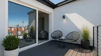 Expose STADTBLICK im Sonnwendviertel - Erstbezug - 6. Liftstock - 3 Zimmer - ca. 68m² NFL - Fußbodenheizung - Klima - zeitlose Ausstattung - ca. 8m² Balkon mit spektakulärem Stadtblick!