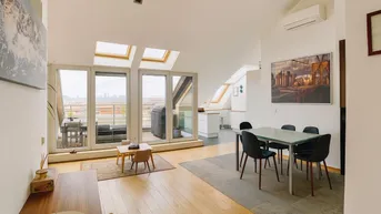 Expose EXKLUSIVES DG-Juwel - ca. 134,18 m² NFL - Hohe Decken - Klimaanlage - ca. 13,92 m² Dachterrasse - Hofruhelage - Blick auf Stephansdom