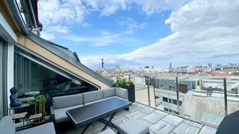 Expose EXKLUSIVES DG-Juwel - ca. 134,18 m² NFL - Hohe Decken - Klimaanlage - ca. 13,92 m² Dachterrasse - Hofruhelage - Blick auf Stephansdom