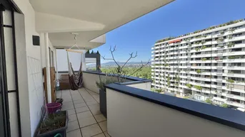 Expose PANORAMABLICK - 3 ZIMMER - ca. 86m² gew. NFL - 6. Liftstock - Balkon - Sauna - Garage - Naherholung WIENER BERG - zukünftige U5-Station