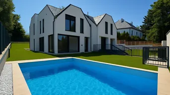 Expose ERSTBEZUG - Luxus Doppelhaushälfte - 5 Zimmer - ca. 162,46 m² NFL - Moderne Haustechnik - Terrassen - Eigengarten mit POOL