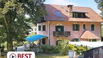 Expose Sehnsuchtsort Wörthersee: JUGENDSTILVILLA mit privatem Badestrand, Badehaus, Steg