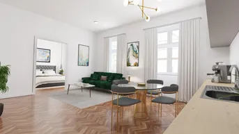 Expose Familienglück im Altbau mit Loggia + Erstbezug nach Sanierung + tolle Infrastruktur + ruhige Wohngegend