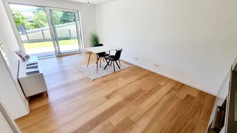 Expose Jetzt Sonderaktion nutzen! Die ideale Kleinwohnung mit Garten! Kleine Wohnung mit viel Freiraum! Traumhafter Eigengarten und Terrasse + Stylische Einbauküche + Grün wohin das Auge reicht + Luftwärmepumpe!