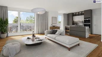 Expose ZUM JUNGBRUNNEN! Familien-HIT im Dachgeschoss! 4 Zimmer + 2 Loggien + Beste Infrastruktur + Hochwertige Materialien + Garagenplatz optional!