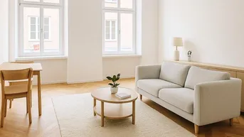 Expose ***Altbau trifft Moderne – hochwertig sanierte 3-Zimmer-Wohnung mit Klimaanlage, Luftwärmepumpe, hofseitiger Terrasse &amp; edler Ausstattung***