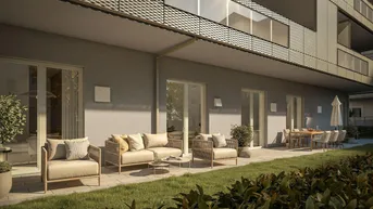 Expose Mit modernster Technik ausgestattete Familienwohnung mit 122 m² Eigengarten + 59 m² Terrasse