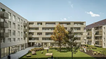 Expose 8 m² Badezimmer mit Dusche u. Wanne + Vorteile des obersten Stockwerks + 21 m² Südwest-Balkon + Modernes Energiekonzept mit Deckenkühlung u. Fußbodenheizung = Nachhaltiges Wohnen am beliebten Bindermichl!